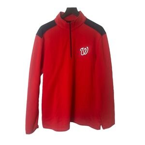 Washington Nationals Quarter Zip Pullover Mens XL Red MLB Genuine Merchandise
